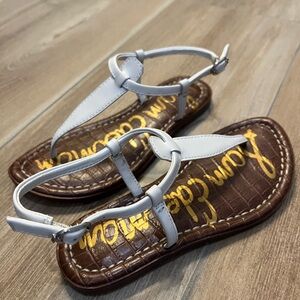 Big Girls Size 13 Same Edelman White GIGI SANDAL leather upper EUC